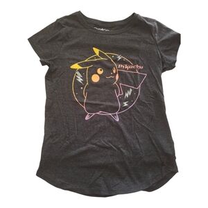 Pokemon Pikachu Short Sleeve Grey Girls Tee XL (14-16)